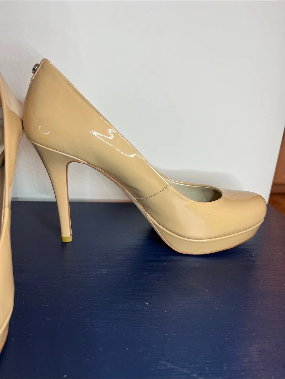Michael Kors Nude  Patent Leather Platform Stiletto Pumps - Womens Heels Size 8